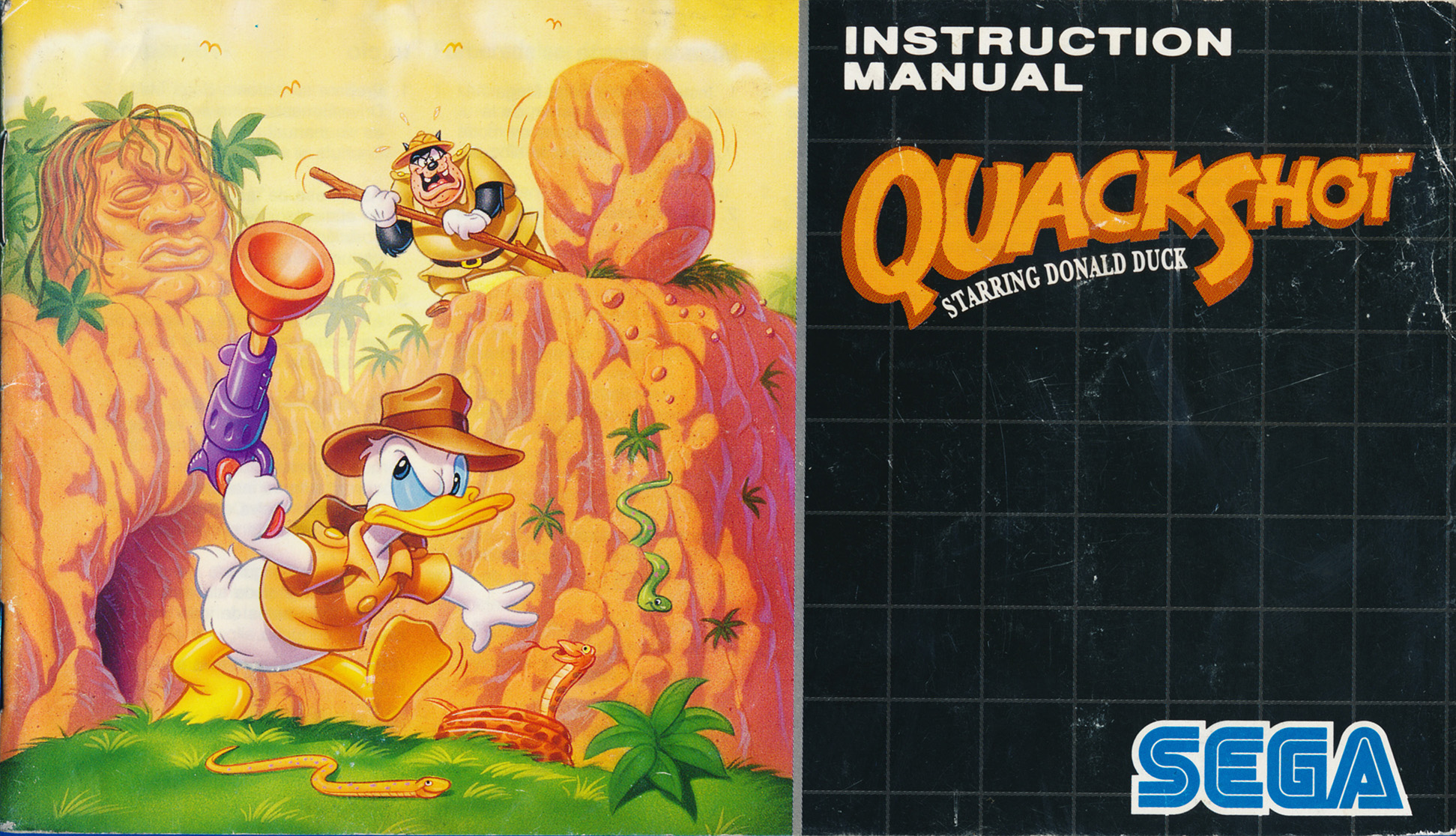 Quackshot Starring hot Donald Duck Sega Genesis Poster COMPLETE